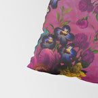 Vintage & Shabby Chic - Purple Botanical Lush Flowers Midnight Garden Pillow Sham Gallery Image 4