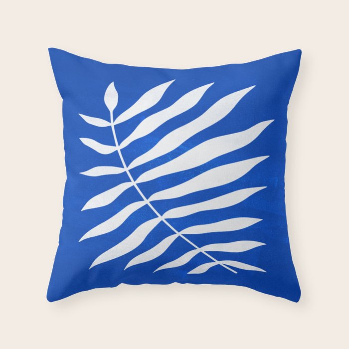 Wild Ferns: Persian Blue Edition Throw Pillow Gallery Image 6