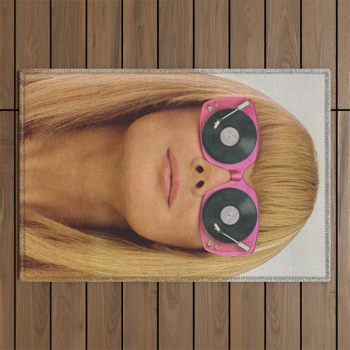 Pink Vinyl Sun Glasses - Vinyl Shades  Outdoor Rug Gallery Image 1