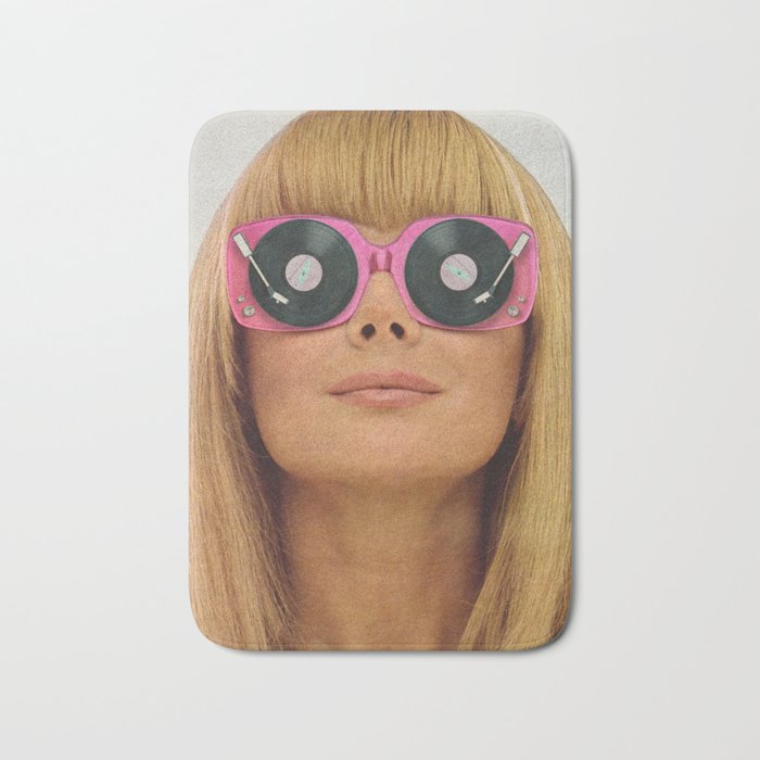 Pink Vinyl Sun Glasses - Vinyl Shades  Bath Mat Gallery Image 1