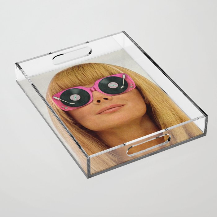 Pink Vinyl Sun Glasses - Vinyl Shades  Acrylic Tray Gallery Image 1