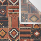 Geometric Tribal Patchwork Rug Design Wall Tapestry Gallery Image 3