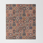 Geometric Tribal Patchwork Rug Design Throw Blanket Gallery Image 2