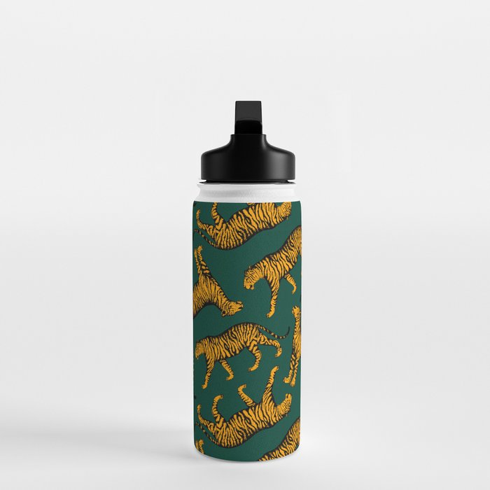 Tigers (Dark Green and Marigold) Water Bottle Gallery Image 3