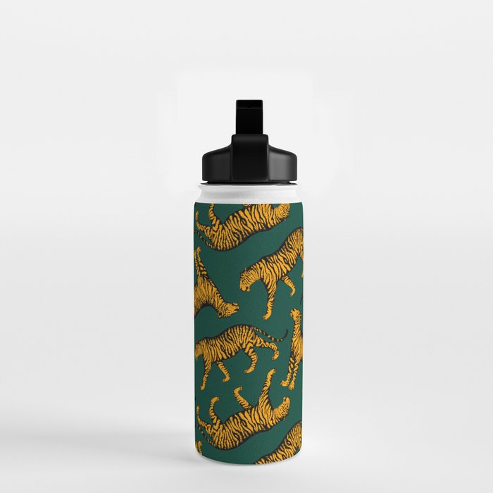 Tigers (Dark Green and Marigold) Water Bottle Gallery Image 2