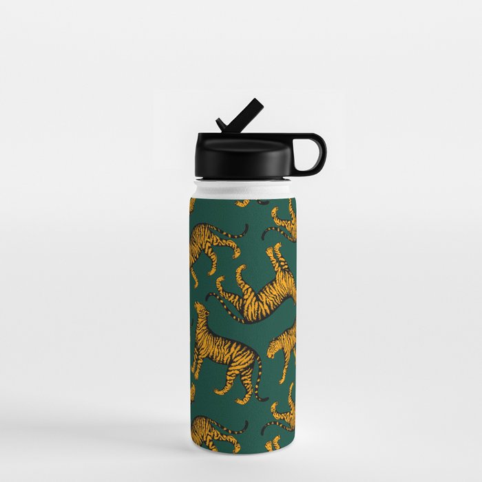 Tigers (Dark Green and Marigold) Water Bottle Gallery Image 1