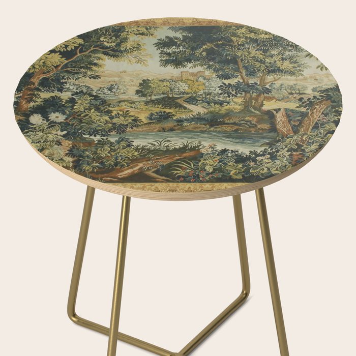 Antique 18th Century Verdure French Aubusson Tapestry Side Table Gallery Image 2