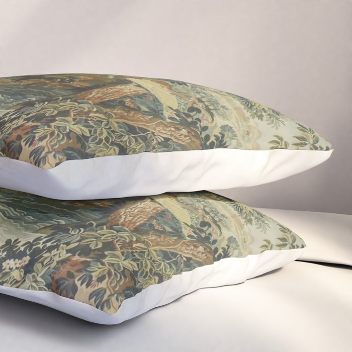 Antique 18th Century Verdure French Aubusson Tapestry Pillow Sham Gallery Image 3