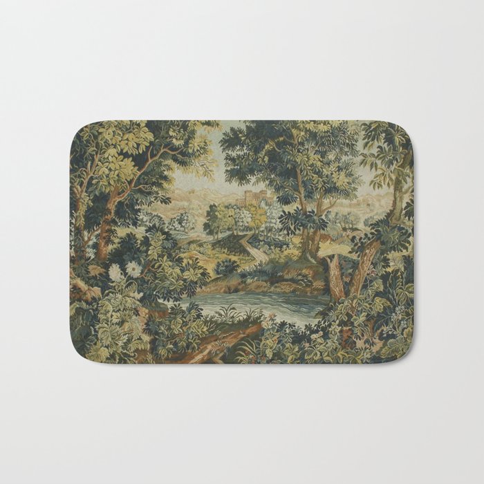 Antique 18th Century Verdure French Aubusson Tapestry Bath Mat Gallery Image 1