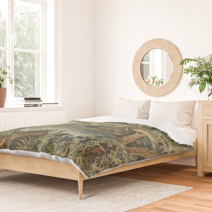 Antique 18th Century Verdure French Aubusson Tapestry Duvet Cover Gallery Image 2