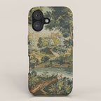 Antique 18th Century Verdure French Aubusson Tapestry iPhone Case Gallery Image 1