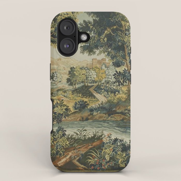 Antique 18th Century Verdure French Aubusson Tapestry iPhone Case Gallery Image 1