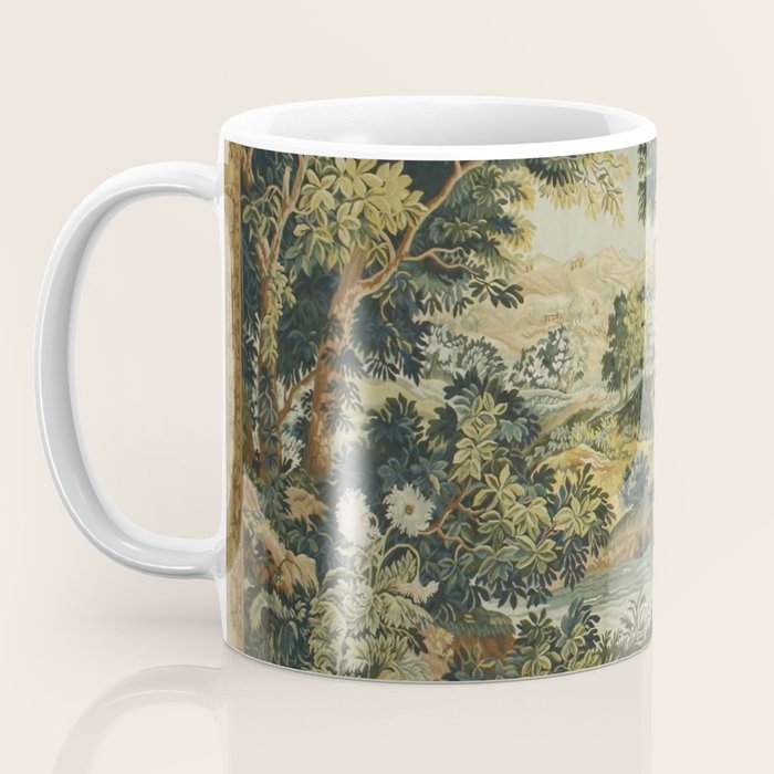 Antique 18th Century Verdure French Aubusson Tapestry Coffee Mug Gallery Image 3