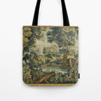 Antique 18th Century Verdure French Aubusson Tapestry Tote Bag Gallery Image 1