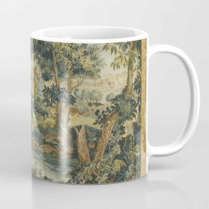 Antique 18th Century Verdure French Aubusson Tapestry Coffee Mug Gallery Image 1