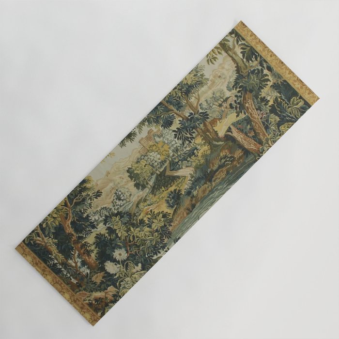 Antique 18th Century Verdure French Aubusson Tapestry Yoga Mat Gallery Image 1