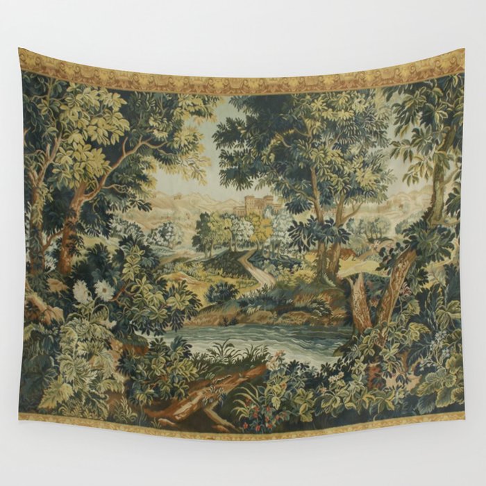 Antique 18th Century Verdure French Aubusson Tapestry Wall Tapestry Gallery Image 4