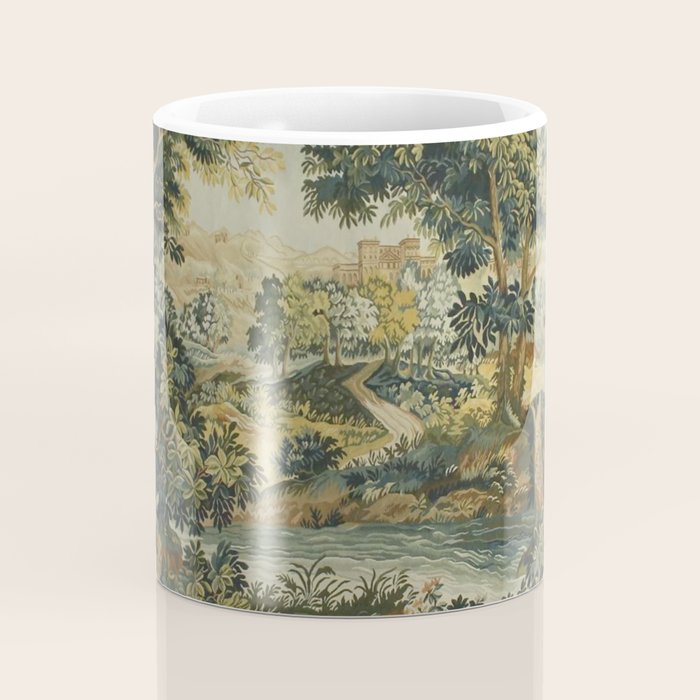 Antique 18th Century Verdure French Aubusson Tapestry Coffee Mug Gallery Image 4