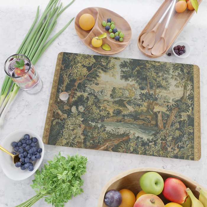 Antique 18th Century Verdure French Aubusson Tapestry Cutting Board Gallery Image 2