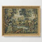 Antique 18th Century Verdure French Aubusson Tapestry Serving Tray Gallery Image 1