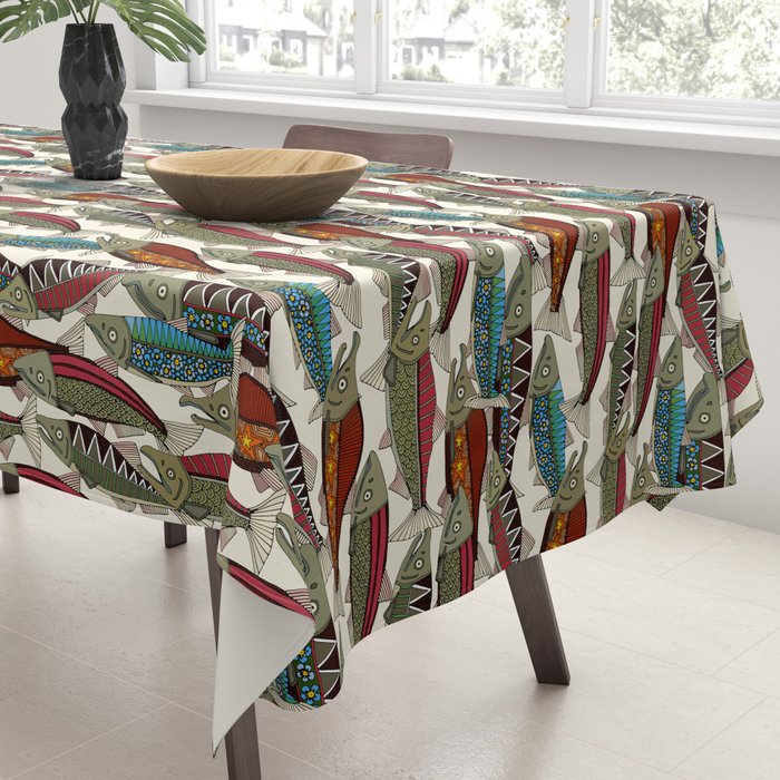 Alaskan salmon pearl Tablecloth Gallery Image 3