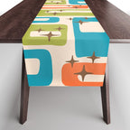 Retro Mid Century Modern Abstract Pattern 921 Googie Orange Chartreuse Turquoise Table Runner Gallery Image 1