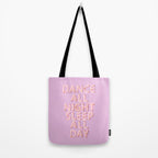 DANCE ALL NIGHT - pink neon typography Tote Bag Gallery Image 2