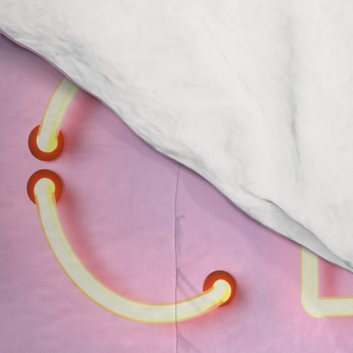 DANCE ALL NIGHT - pink neon typography Comforter Gallery Image 4