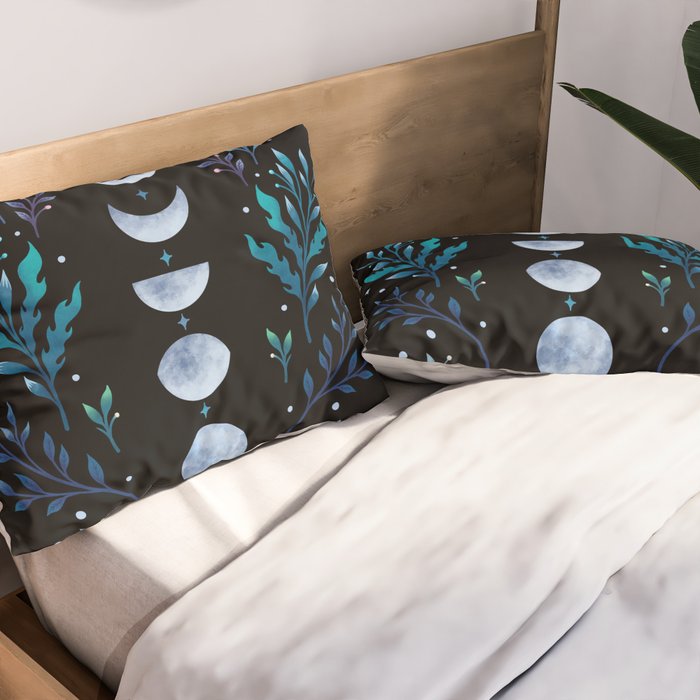 Moonlight Garden - Blue Pillow Sham Gallery Image 2