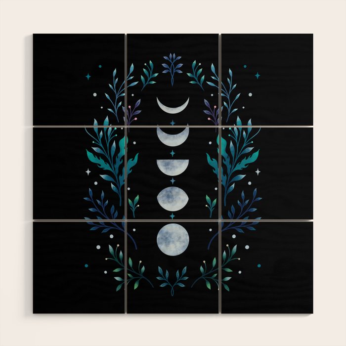 Moonlight Garden - Blue Wood Wall Art Gallery Image 1