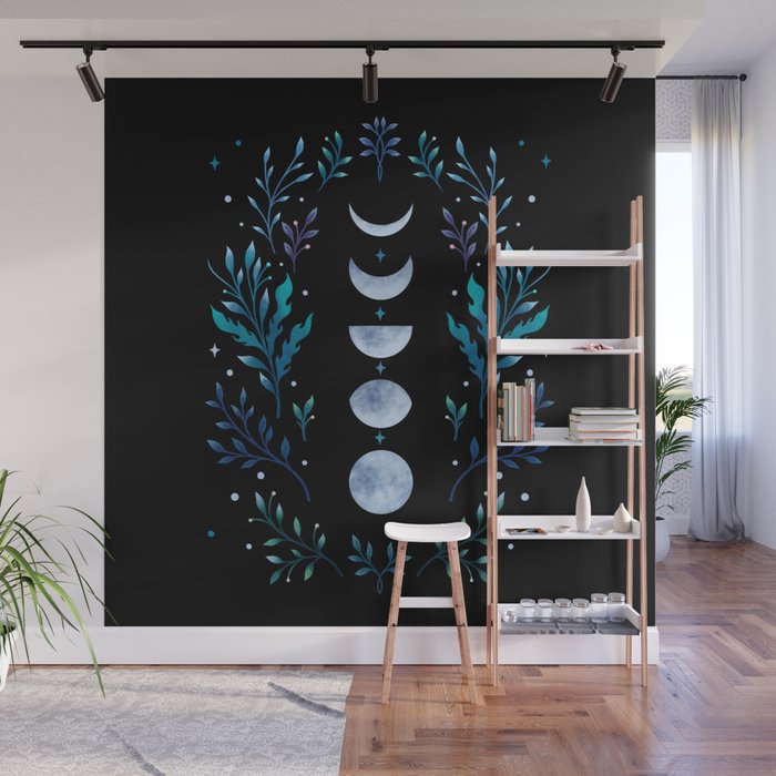 Moonlight Garden - Blue Wall Mural Gallery Image 1