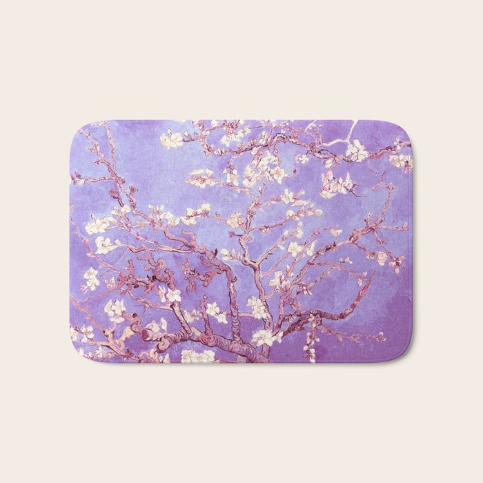 Van Gogh Almond Blossoms Orchid Purple Bath Mat Gallery Image 1