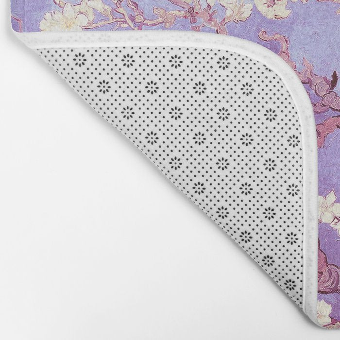 Van Gogh Almond Blossoms Orchid Purple Bath Mat Gallery Image 2