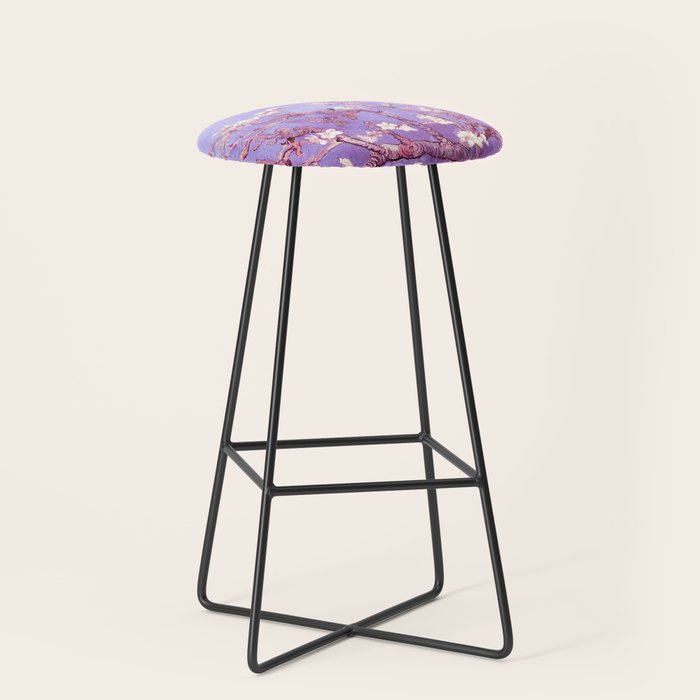 Van Gogh Almond Blossoms Orchid Purple Stool Gallery Image 1