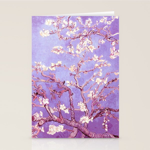 Van Gogh Almond Blossoms Orchid Purple Stationery Card Gallery Image 2