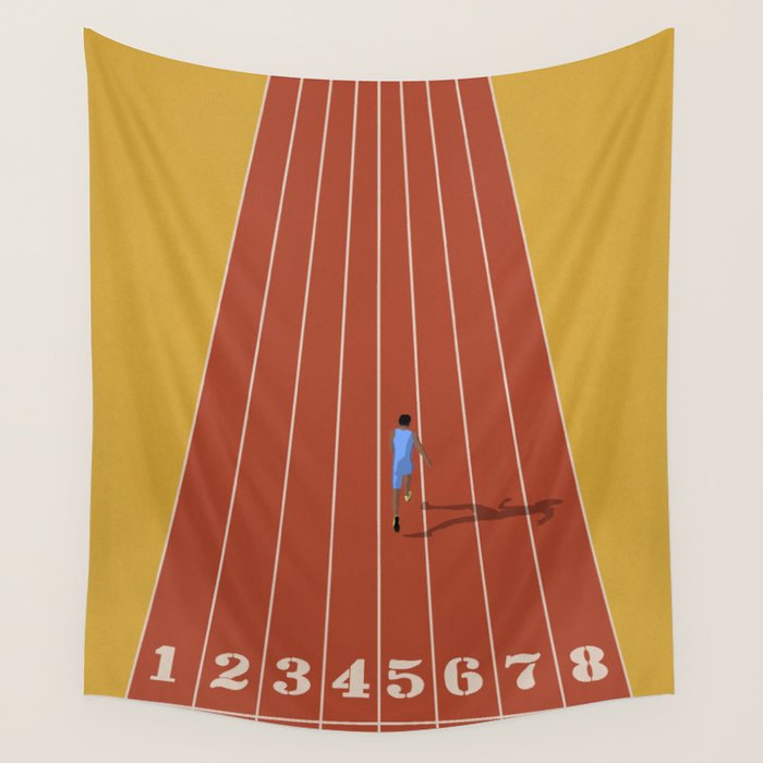 Track and Field Sprinter Wall Tapestry Gallery Image 1