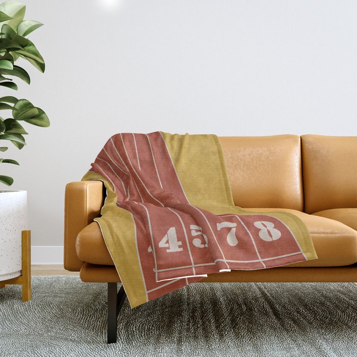 Track and Field Sprinter Throw Blanket Gallery Image 1