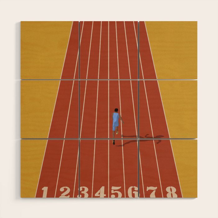 Track and Field Sprinter Wood Wall Art Gallery Image 1