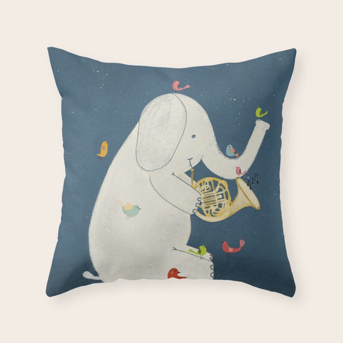 little nature song Throw Pillow Gallery Image 1
