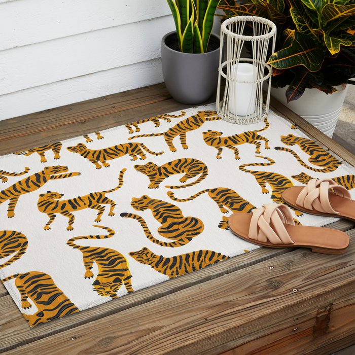 Tiger Collection - Orange Palette Outdoor Rug Gallery Image 2
