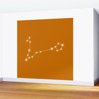 Pisces Zodiac Star Constellation Line Art Orange Wall Mural Gallery Image 2