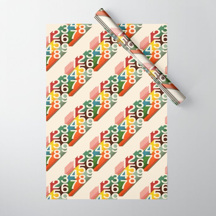 Retro Numbers Wrapping Paper Gallery Image 1