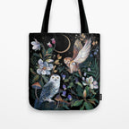 Owls Mushroom Magnolia Tote Bag Gallery Image 1