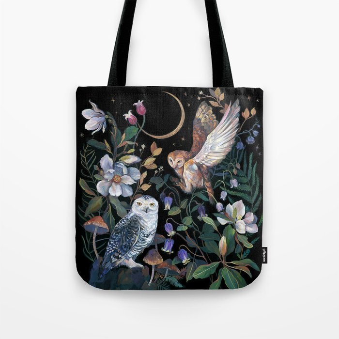 Owls Mushroom Magnolia Tote Bag Gallery Image 1