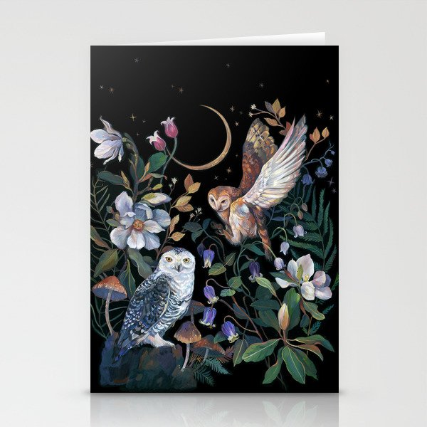 Owls Mushroom Magnolia Stationery Card Gallery Image 1