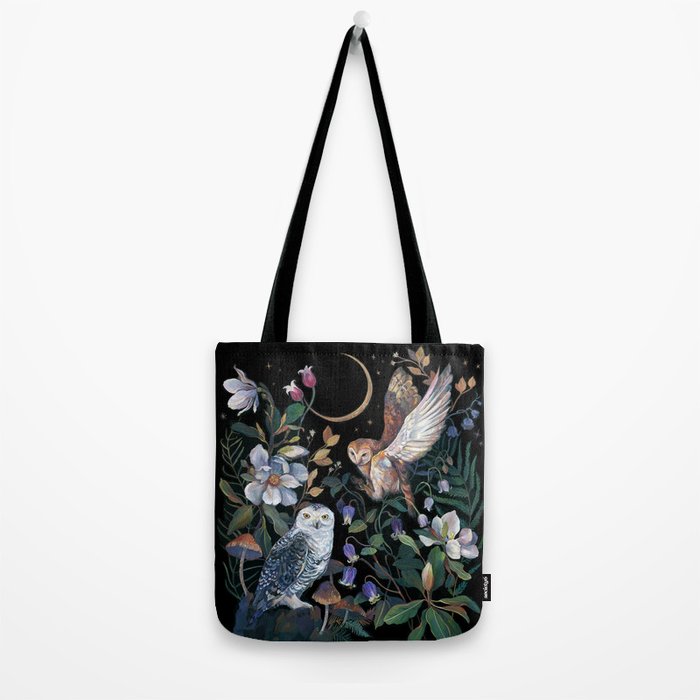 Owls Mushroom Magnolia Tote Bag Gallery Image 2