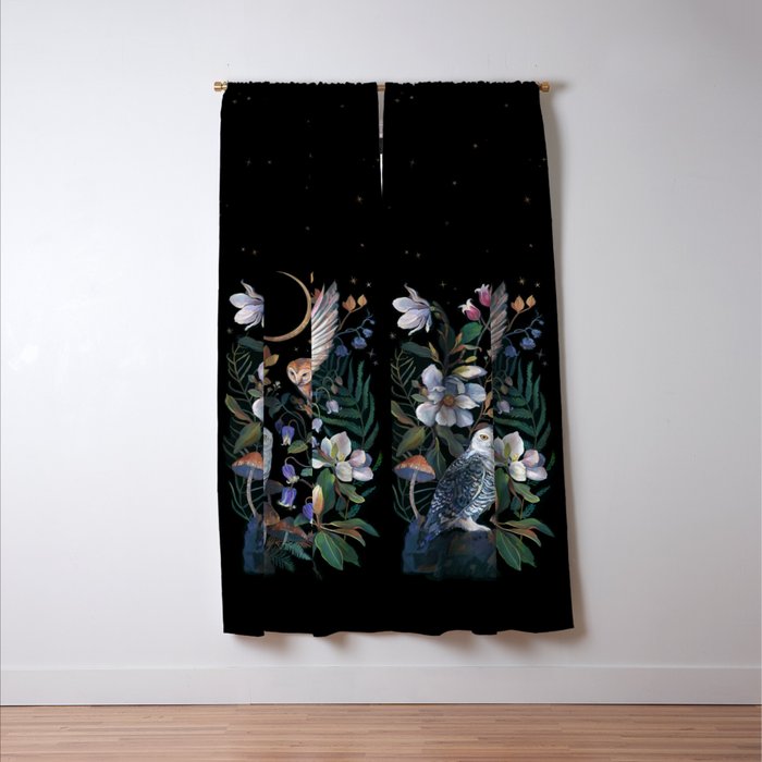 Owls Mushroom Magnolia Window Curtain Gallery Image 3