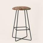 Vintage chinoiserie birds and japanese blossom trees on terracotta Stool Gallery Image 1