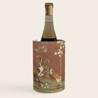 Vintage chinoiserie birds and japanese blossom trees on terracotta Wine Chiller Gallery Image 3
