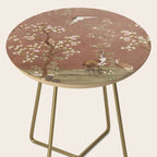 Vintage chinoiserie birds and japanese blossom trees on terracotta Side Table Gallery Image 2